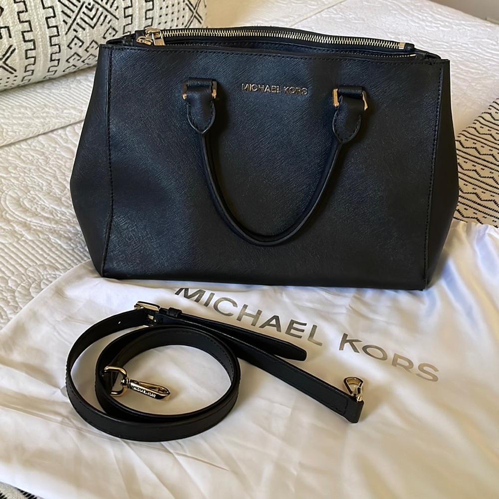 MICHAEL Michael Kors Sutton Leather Medium Satchel Handbag - 30S4GTVS6L